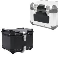 Set: Pillion Backrest Pad / Padded backrest compatible with BMW Alu TP RL2 + Alu top box XB55 top Case 55 Liters