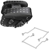 Set: Throw-Over saddlebags VH6 + Saddlebag Support Brackets for cruisers chrome