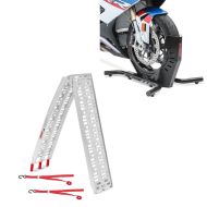 Set: Alu loading ramp max. 340 kg folding for scooter quad ATV + Wheel Chock Easy-Evo Front Stand