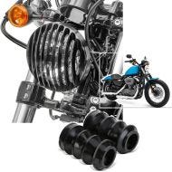 Set: Headlight Grill Cover fits for Harley Davidson Sportster 04-20 + Bellows rubber 39mm