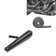 Set: Exhaust Muffler Cone Rear Silencer Caferacer + Exhaust wrap for Heat shield tape10m