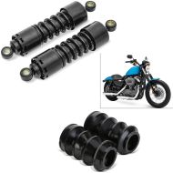 Set: Shock Absorber 11" Lowering + Bellows rubber 39mm fits for Harley Davidson Sportster + Dyna models