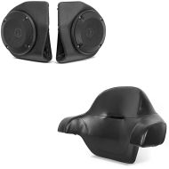Set: Rear Speaker Pods + Backrest Pad TP fits for Harley Davidson King Tour Pak 14-24