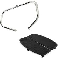 Set: Engine Guard fits for Harley Davidson Touring 97-08 TR1 chrome + Floorboard Rubber Inserts