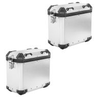 2x Motorcycle Aluminium Pannier Bagtecs GX45 Side Case 45 Liters silver Discount Set