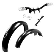 Set: Footpeg holder and side stand compatible with Simson S51 Craftride with Mudguard front with rear fenders black