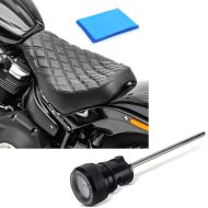 Set: Solo Seat Gel fits for Harley Davidson Softail Street Bob / Standard 19-24 Craftride DS4 + Oil Level / Temperature Dipstick fits for Harley Davidson Craftride OT2 black/white
