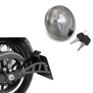 Set: Side Mount license plate holder compatible with Honda Shadow VT 600 C 88-00 blk with Fuel Gas Cap motorcycle tank cap + key OEM