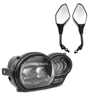 LED headlights compatible with BMW R 1200 GS 04-12 QL4 + rear-view mirror ECE