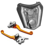 Brake lever + clutch lever compatible with KTM 500 EXC 14-16 + LED headlight