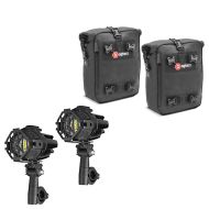 LED fog lights + crash bar bag pair 2x10L