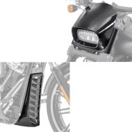 Set: Belly pan compatible with Harley Davidson Softail Fat Bob / 114 18-24 chin spoiler Craftride CV4 + Headlight Fly Screen Front Mask compatible with Harley Davidson Softail Fat Bob 114 18-24 Wind Shield Craftride black