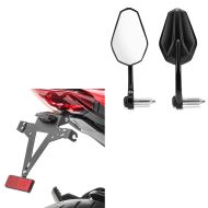 License plate holder compatible with Ducati Monster 937 21-24 + bar end mirror