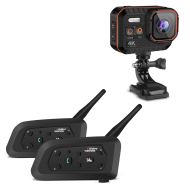 Set Bluetooth Communication System + Waterproof Action Cam 4K Video