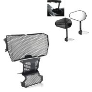 Radiator cover compatible with Ducati Hypermotard 950 / SP 19-24 + 2x bar end mirrors
