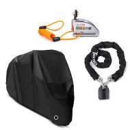 Motorcycle Cover XL cover + set: brake disc lock alarm + chain lock KS1 1.15m