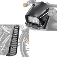 Set: Belly pan compatible with Harley Davidson Softail Fat Bob / 114 18-24 chin spoiler Craftride CV6 + Headlight Fly Screen Front Mask compatible with Harley Davidson Softail Fat Bob 114 18-24 Wind Shield Craftride black