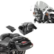Side case set Delaware each 33Ltr incl. mounting kit + top case with luggage grille + Batwing windshield with 4-point fixation, clear