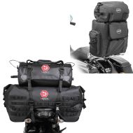 Tail bag set SX70 + XF30 compatible with Yamaha XV 950 / R + Sissybar bag WPL tail bag with luggage roll