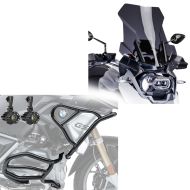 Touring screen dark tinted Puig + set of crash bars upper and lower part + headlight XL8 compatible with BMW R 1250 GS 19-23