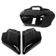 Set: Side Fairing Set compatible with Harley Davidson Road Glide Custom 10-13 Craftride black + Front Fairing Inner and Outer compatible with Harley Davidson Road Glide, Special, Ultra 15-23 black Craftride