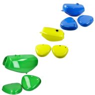 Tank / Petrol Tank compatible with Simson S51 / S70 with side cover green + set: tank / 2x petrol tank + side cover yellow + blue