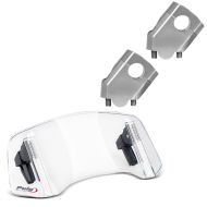 Handlebar risers compatible with BMW R 1150 GS / R 40mm aluminum silver + windshield Windscreen Spoiler Puig 20764W clear