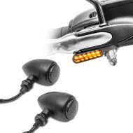 LED handlebar indicators indicator M2 tinted CB18265 + LED indicator BL15 with E-mark for chopper front-rear tinted