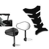 Tankpad Fishbone tank protection sticker + handlebar end mirror compatible with Motocross, Enduro
