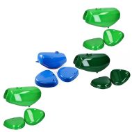 Set: Tank / petrol tank + side cover compatible with Simson S51 / S70 green-dark green + Set: Tank / petrol tank + side cover green-blue