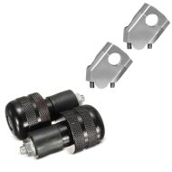 Handlebar risers compatible with Honda CBF 1000 / 1000/ F 40mm silver + handlebar ends / handlebar weights LE6