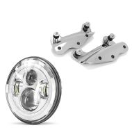 Set: 4-Point Docking Hardware Kit compatible with Harley Davidson Touring 2009-2013 chrome Craftride + LED headlight 7" FS7 compatible with Harley Davidson Street Glide / Special with E-mark chrome