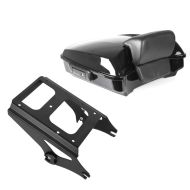 Set: Topcase compatible with Harley Davidson Tri Glide Ultra 09-24 Craftride Razor GB2 black + Mounting Rack TP Detachable compatible with Harley Davidson Touring 09-13 black Craftride