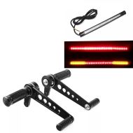 Caferacer footrest system compatible with Yamaha XV 950 / R + LED light strips / rear light