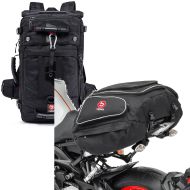Set: Motorcycle Backpack / Tail bag HK4 Tail bag 45Ltr in blk Bagtecs with Motorbike Tail Bag X50 50Ltr in blk