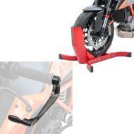 Set: Wheel Chock Easy-Plus up to 21 Inch red ConStands with Motorcycle Lever Guard X6 blk