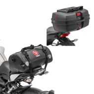 Set: Motorcycle Top Box DK45 Top Case univ. 45L with luggage rack Bagtecs with Tail bag XF30 wp. Rear Seat Volume 30L