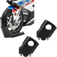 Set: Wheel Chock Easy-Fix up to 21" blk-mate ConStands with Handlebar riser 40mm Alu for Handlebars with Ø 22mm 7/8" blk