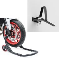 Set: Motorcycle Front Paddock Stand Falcone ConStands with Motorcycle Wardrobe WH2 Helmet rack wall mount blk