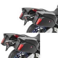 Set 2x Motorcycle panniers + rack side cases Bagtecs PX74 Universal black matt