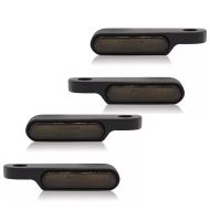 Set 2x LED handlebar turn signal fits for Harley Davidson Softail models Craftride RV377 mini turn signal with E-mark fits for handlebar fittings tinted black