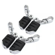 Set 2x Motorcycle Crash bar footpegs with holder FR5 Craftride footrests chrome