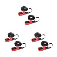 Set of 3 Motorbike straps set ConStands with ratchet and rubber buckle protection black-red