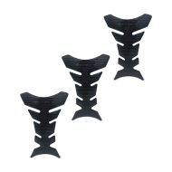 Set of 3 Tank Pad motorcycle / Tank protection Fishbone Sticker TF8 universal black