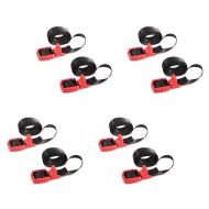 Set of 4 Motorbike straps set ConStands with ratchet and rubber buckle protection black-red