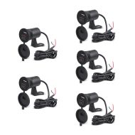Set of 5 12V motorcycle USB socket Lumitecs US4