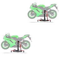 2x Central Stand compatible with Kawasaki ZX-6R 07-08 red Paddock Stand ConStands Power-Evo