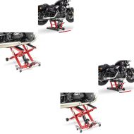 2x Set: Scissor Lift Mid-lift XL Hydraulic Jack kg in red + Scissor Lift Mid-lift L Hydraulic Jack for Cruiser and Chopper CB38935