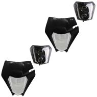 2x LED Headlight + Mask for Enduro Head Lamp Fairing E-Mark Xdure SW2 DRL Universal black