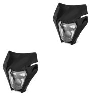 2x LED Headlight + Mask for Enduro Head Lamp Fairing E-Mark Xdure SW3 DRL Universal black